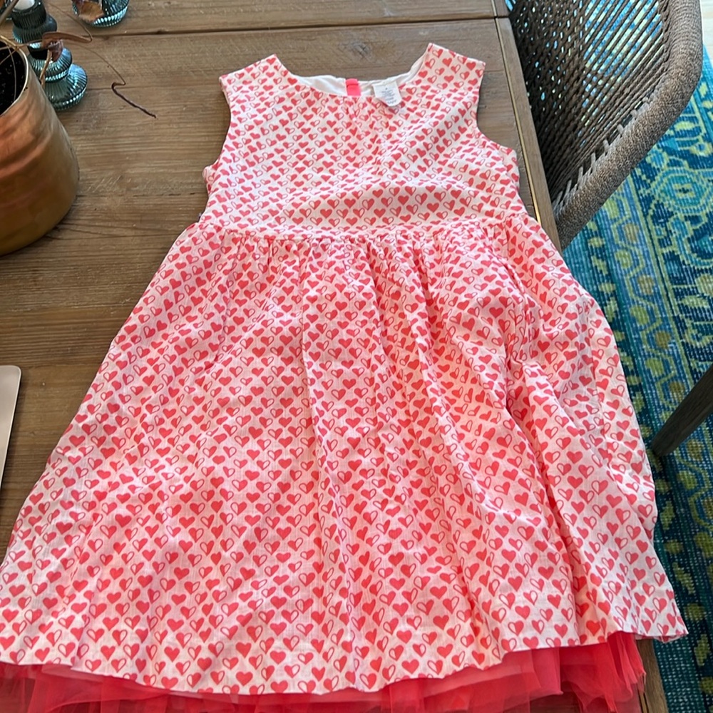 Girls Crewcuts pink and white heart dress